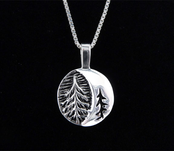 Jeff Mckenzie - Sterling Silver Moon Through Cedars Necklace